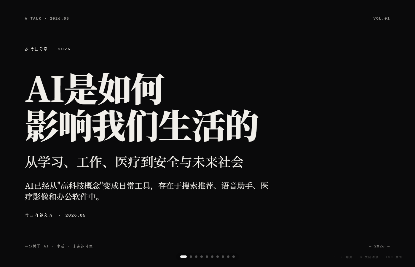 AI 是如何影响我们生活的 PPT 首页预览图