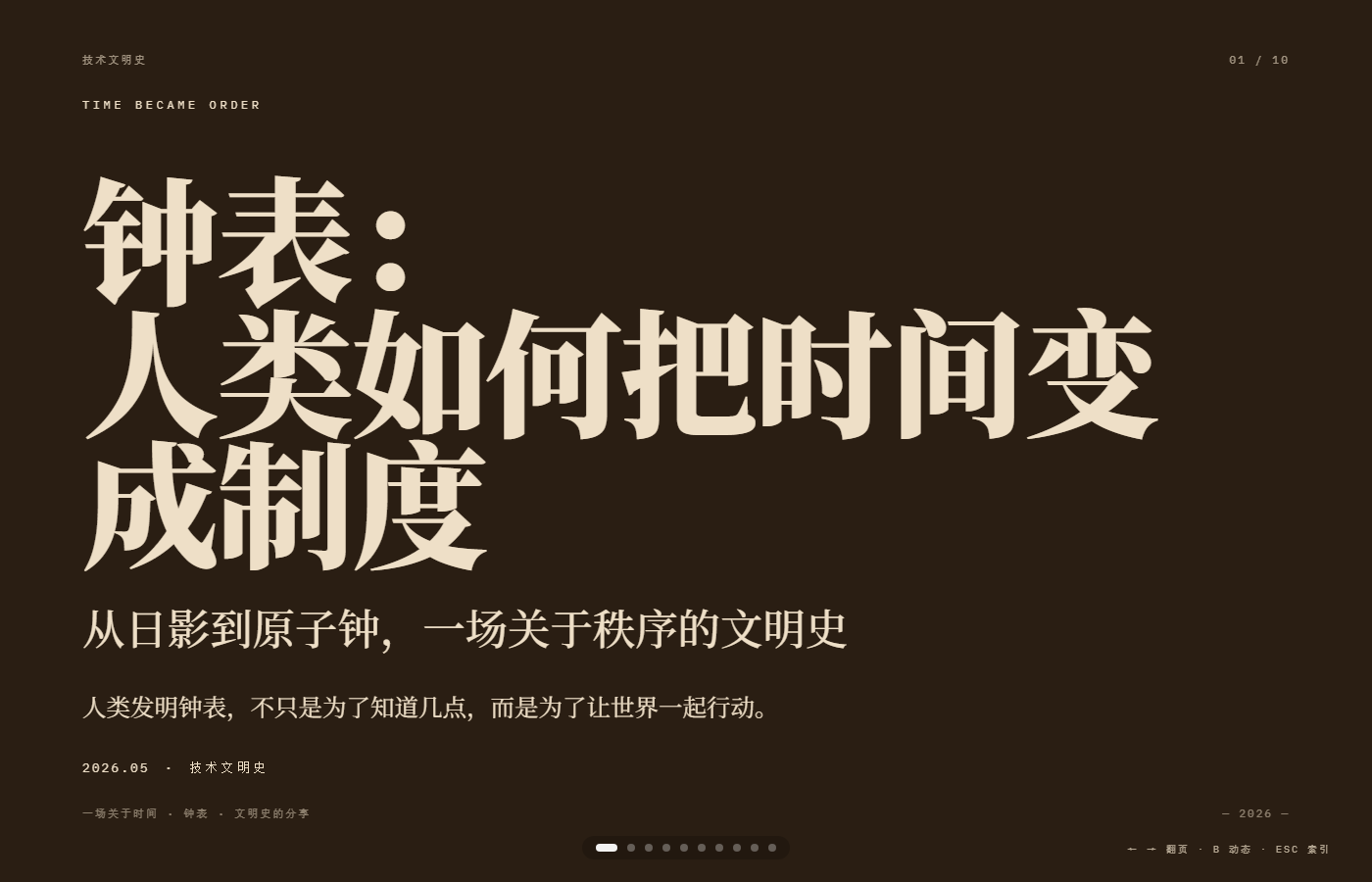 钟表 主题 PPT 首页预览图