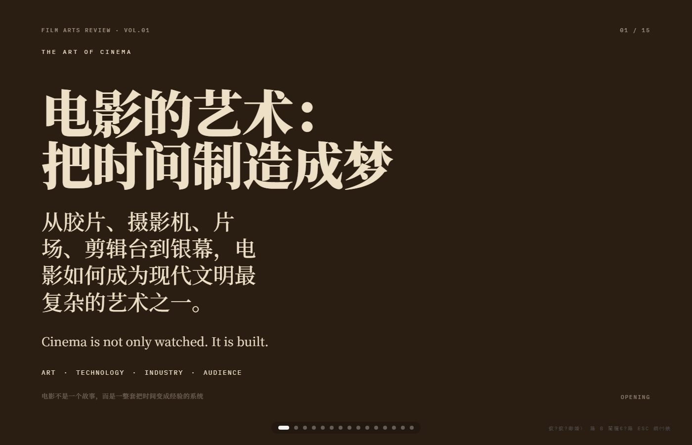 电影的艺术：把时间制造成梦 PPT 首页预览图