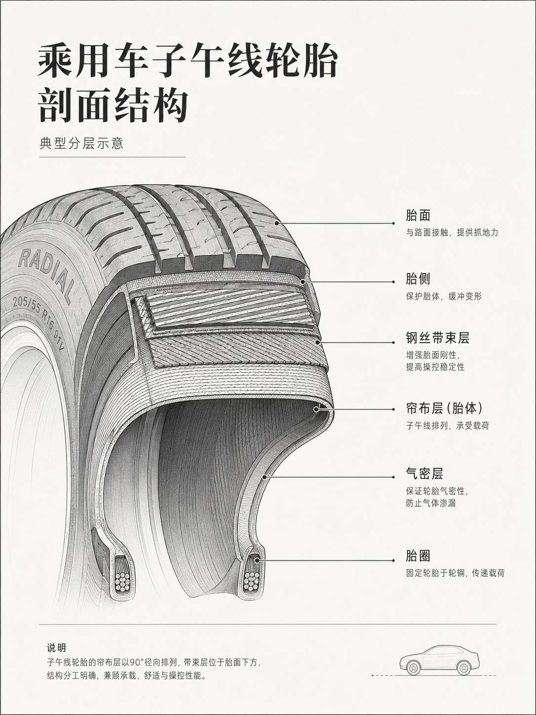 轮胎剖面结构