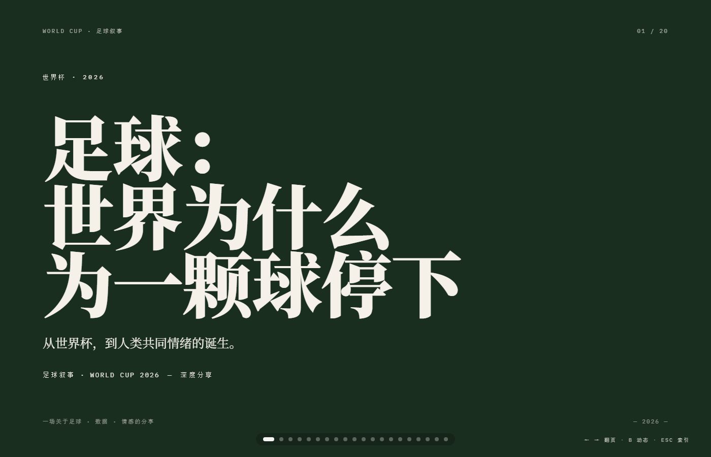 足球：世界为什么为一颗球停下 PPT 首页预览图